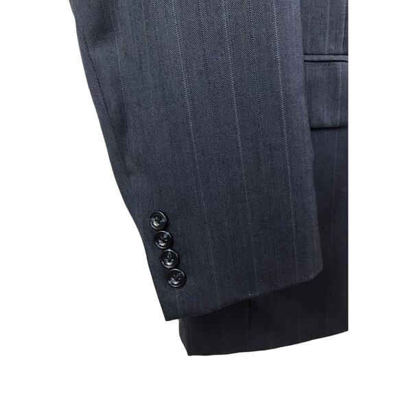 Hickey-Freeman Men's Suit Jacket Wool Size 44 Long Blue 2 Button Vented - Picture 6 of 11